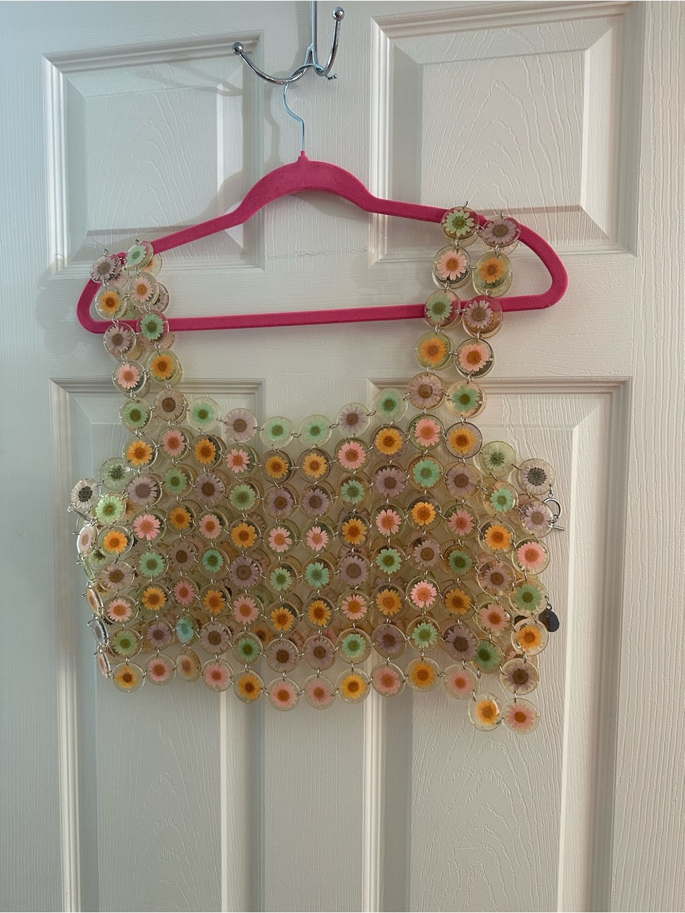 Dauphinette Neon Daisy Chainmaille Crop Top aso Hilary Duff Aso Blake Lively M - Picture 13 of 15